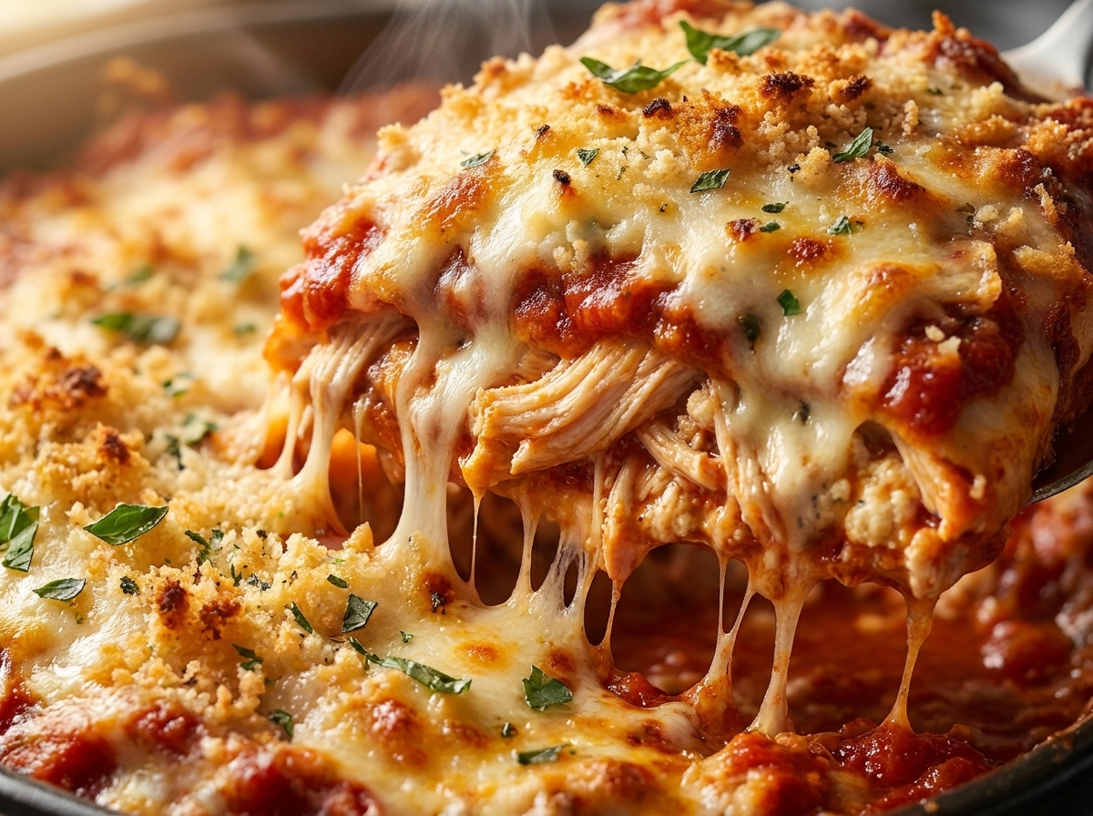 High Protein Chicken Parmesan Casserole
