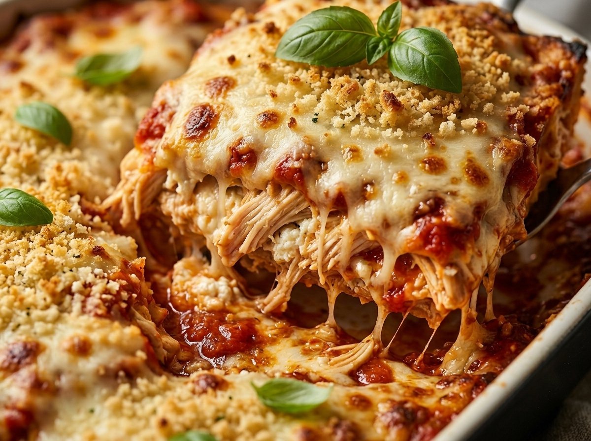 High Protein Chicken Parmesan Casserole