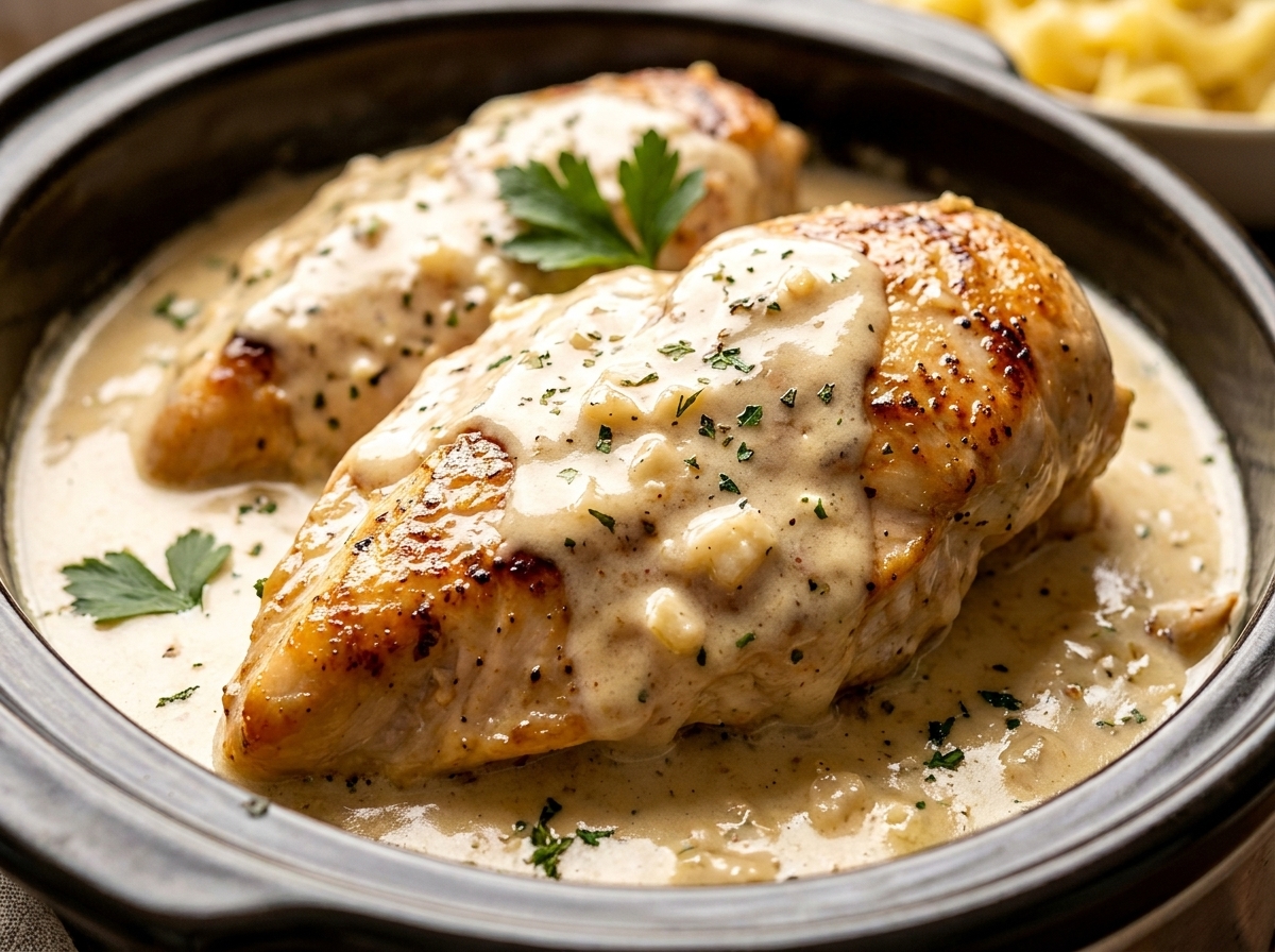 Crockpot Creamy Garlic Chicken
