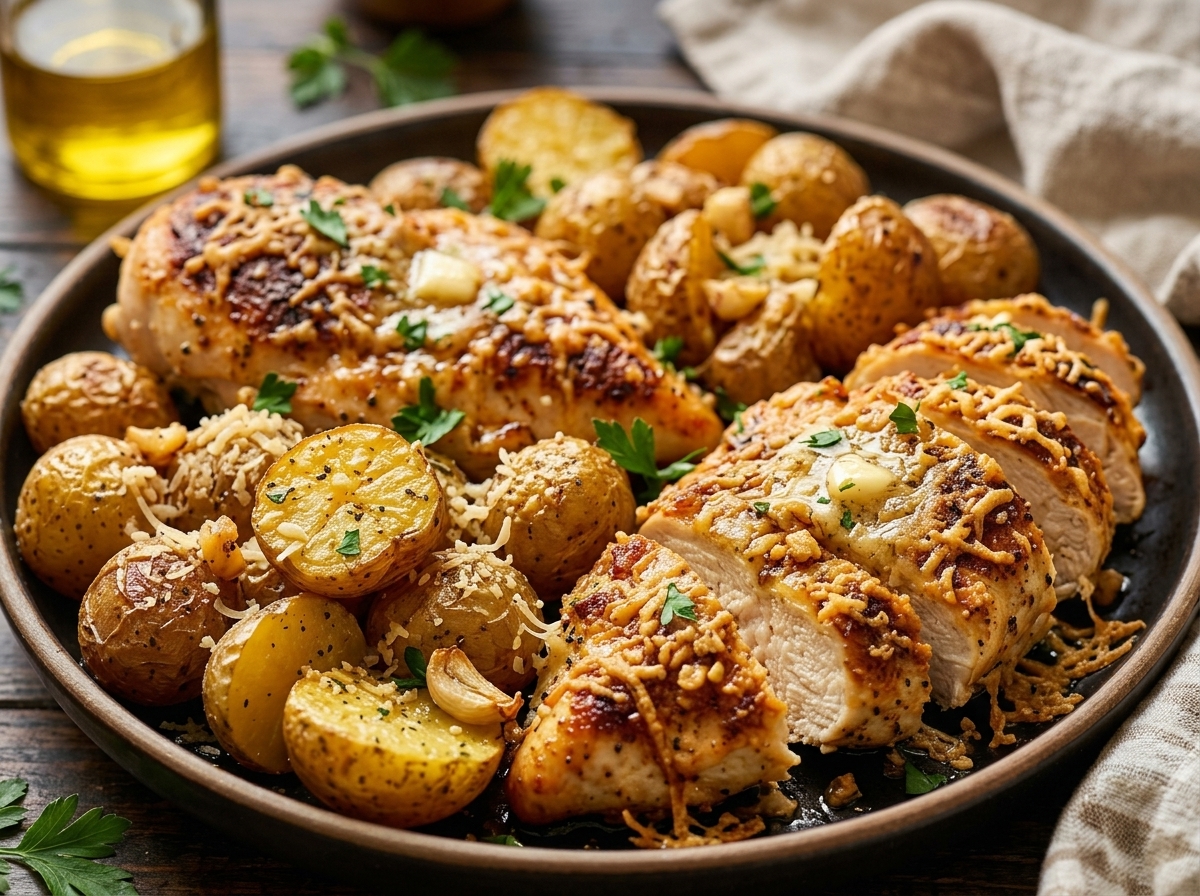 Garlic Parmesan Chicken and Potatoes
