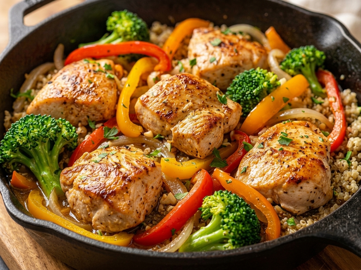 High Protein Chicken Skillet Dinner (Easy One-Pan Recipe)