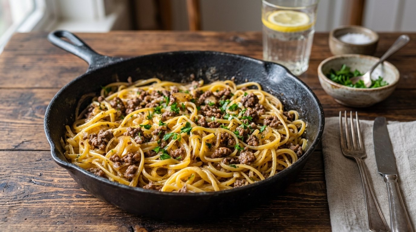 Garlic Butter Beef Pasta for an Easy Weeknight Dinner