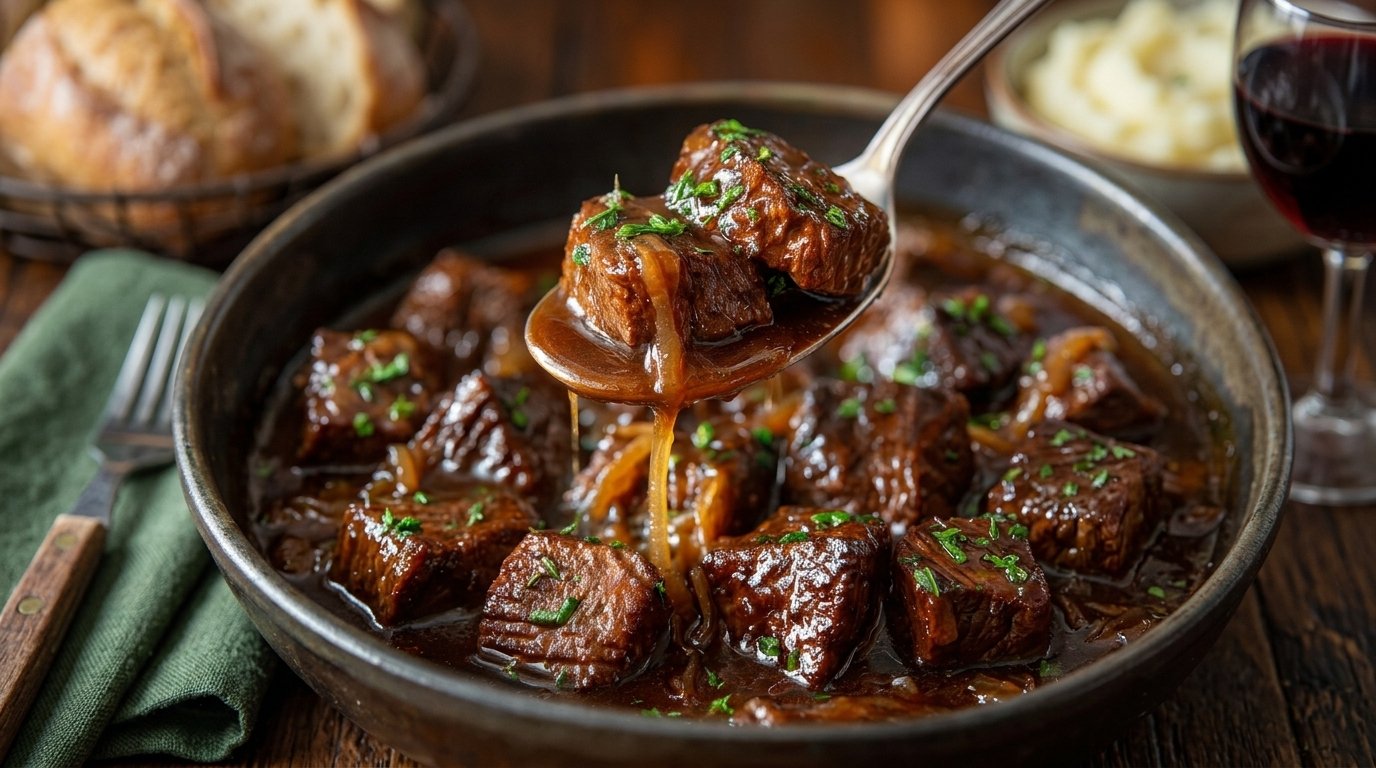 Slow Cooker Beef Tips and Gravy That Melts in Your Mouth