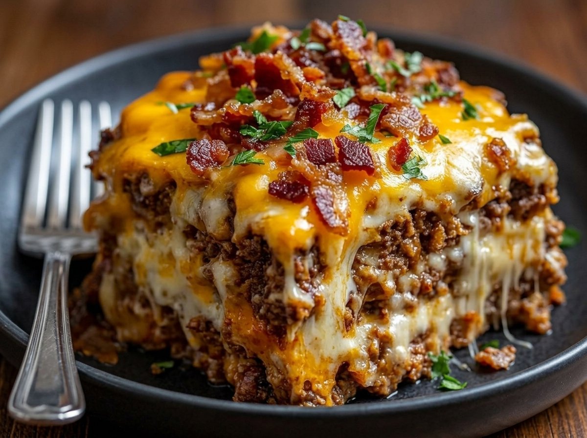 Cheesy Loaded Meatloaf Casserole with Mashed Potato Topping