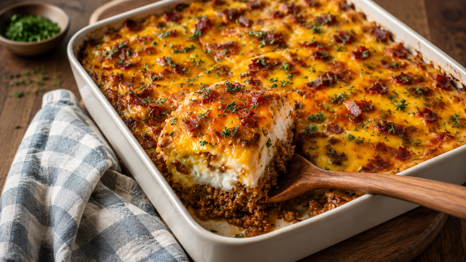 Cheesy Meatloaf and Mashed Potato Casserole