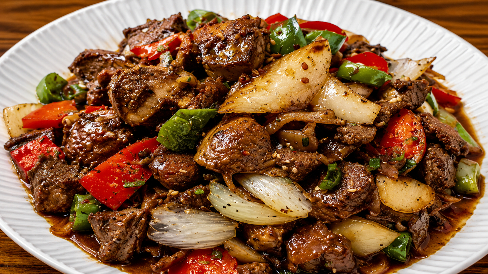 Pepper Steak with Bell Peppers and Onion