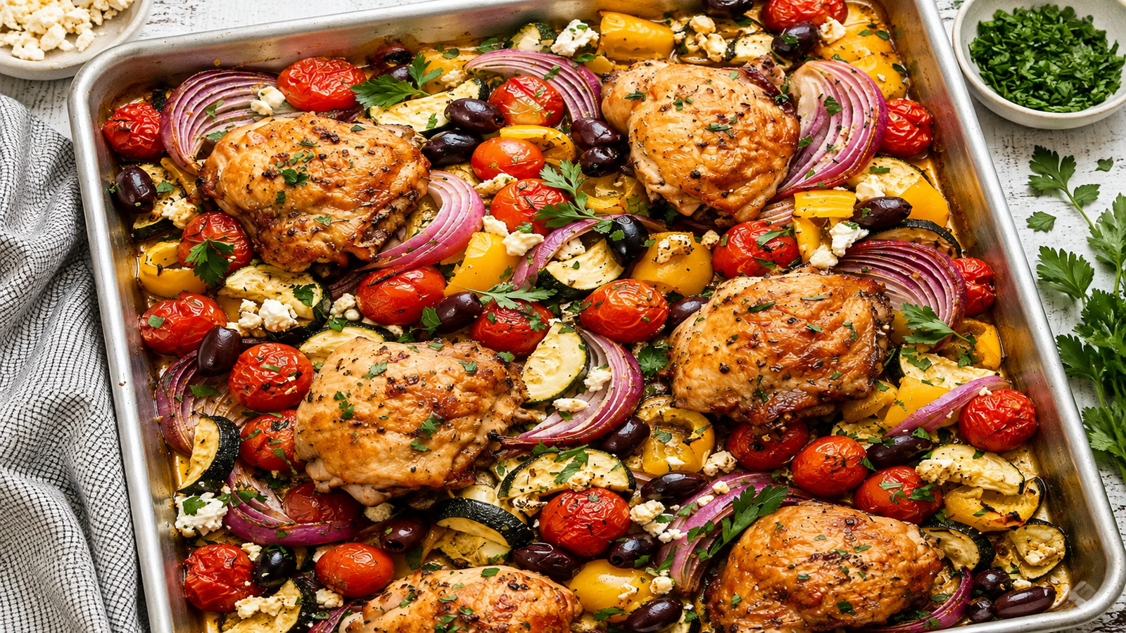 Greek Sheet Pan Chicken Dinner