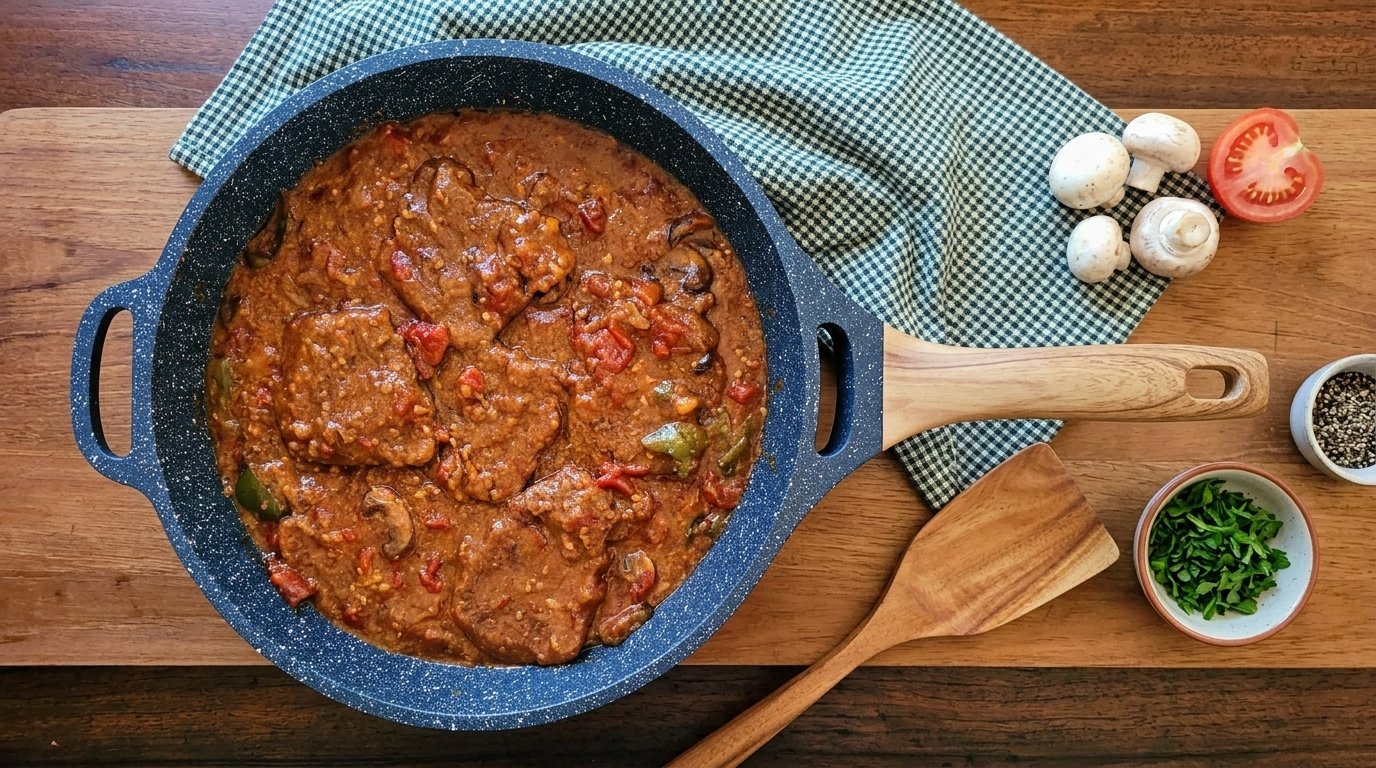 Old-Fashioned Smothered Swiss Steak in Tomato Gravy