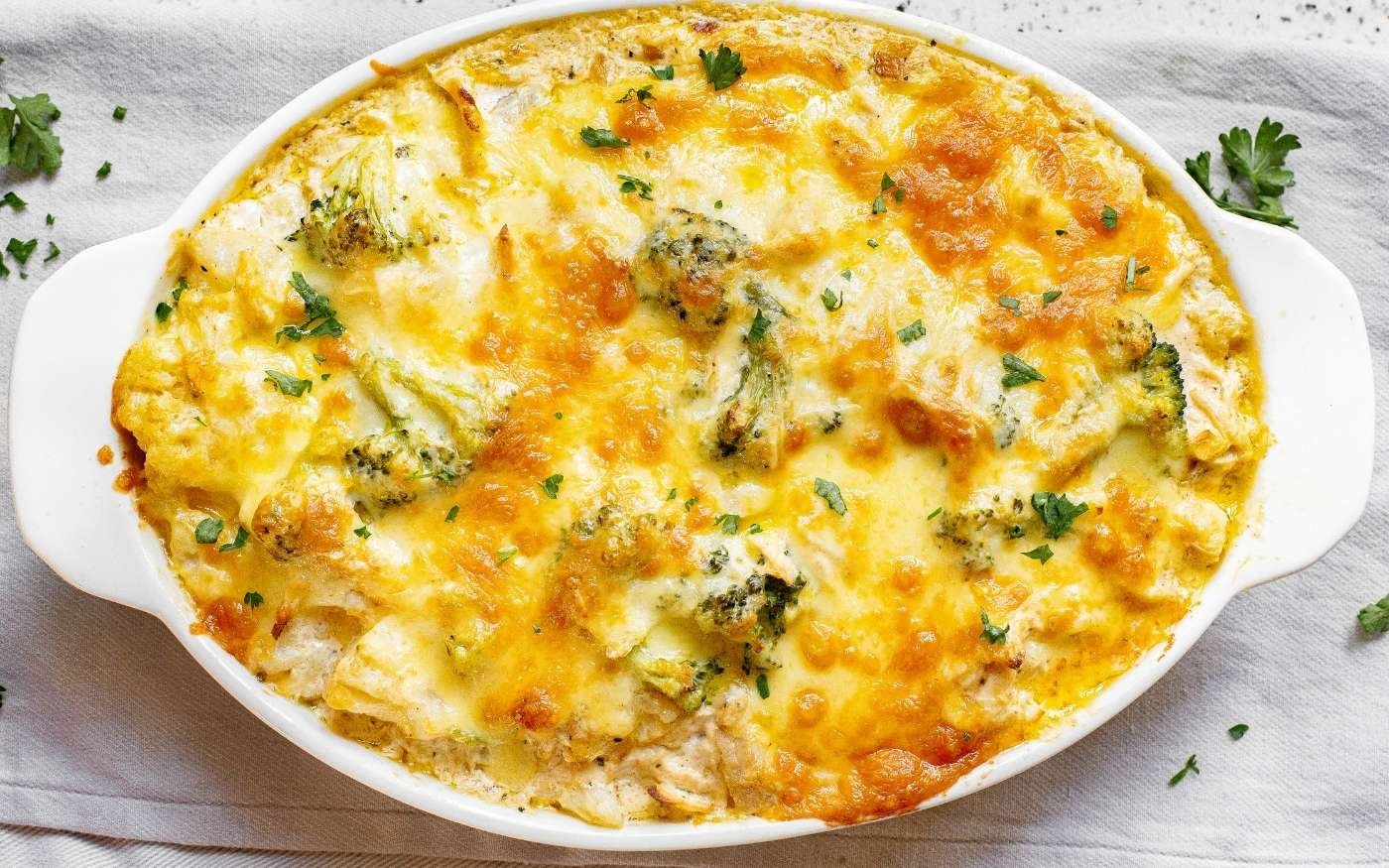 Creamy Chicken Broccoli Cauliflower Casserole