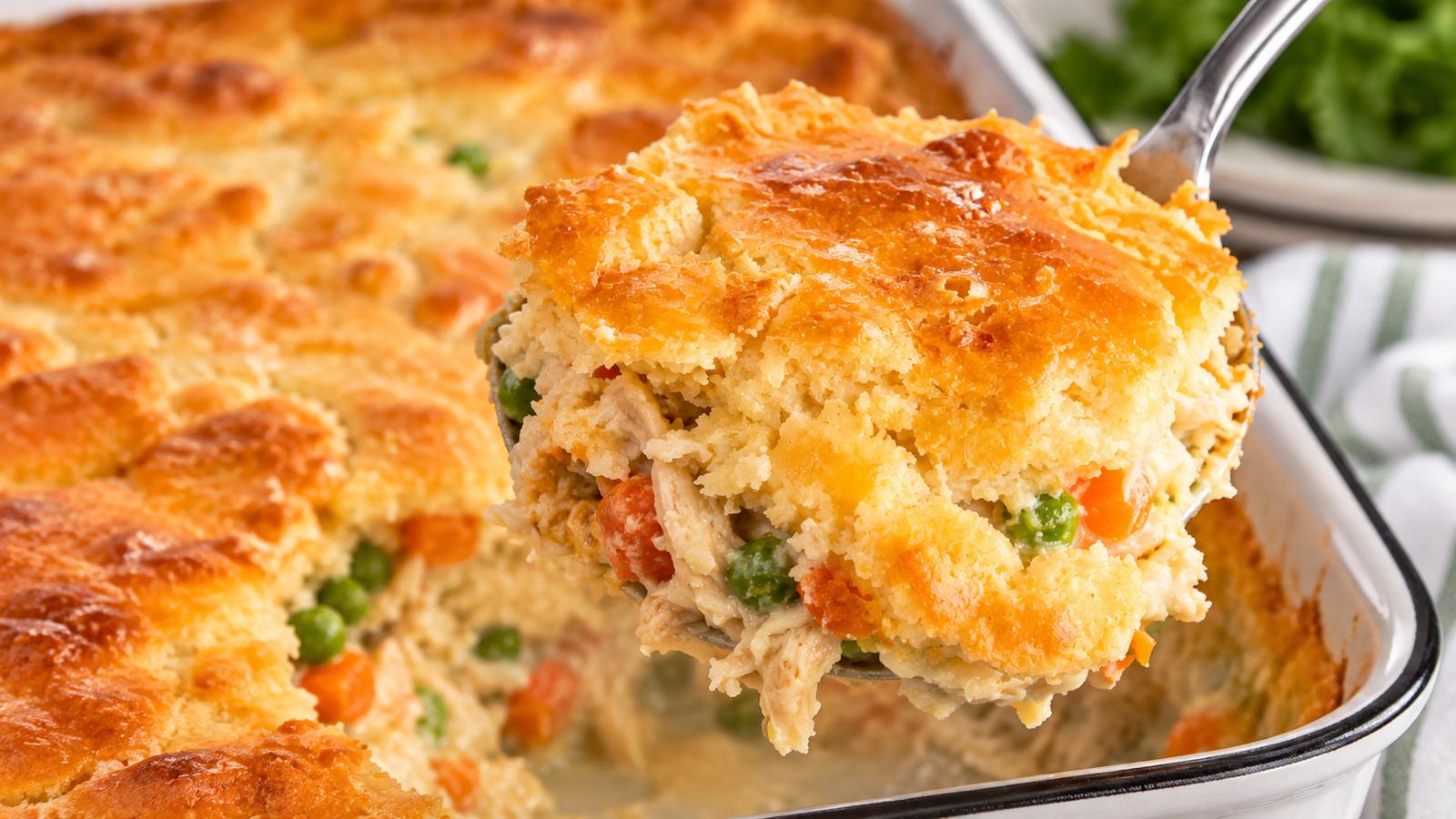 Creamy Chicken Cobbler with Cheddar Biscuit Topping