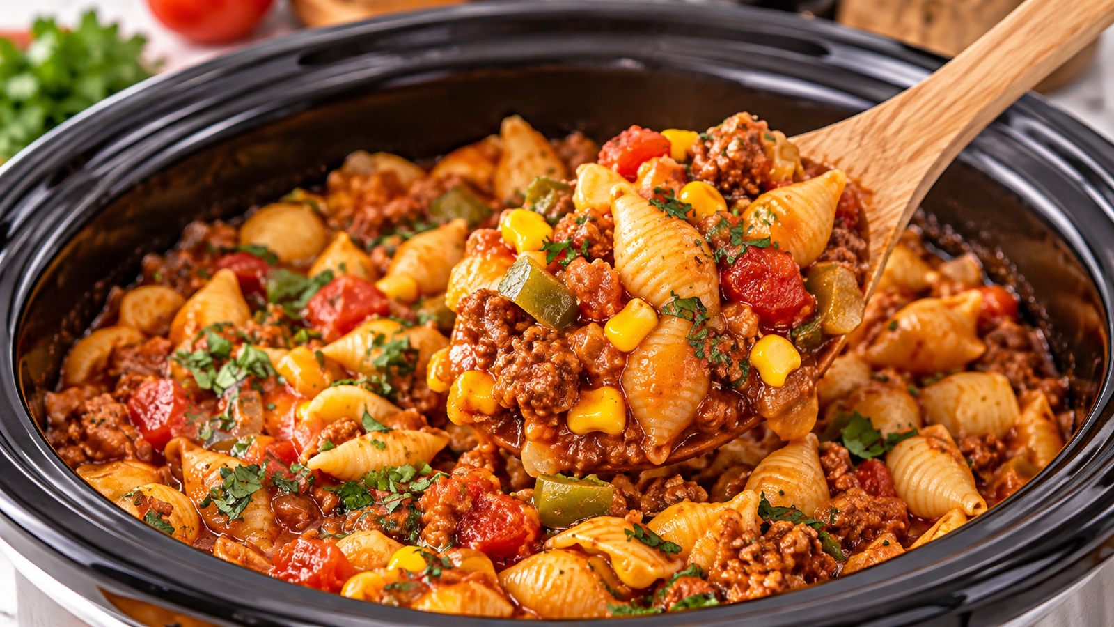 Crockpot Cheesy Taco Chicken Pasta for Busy Weeknights