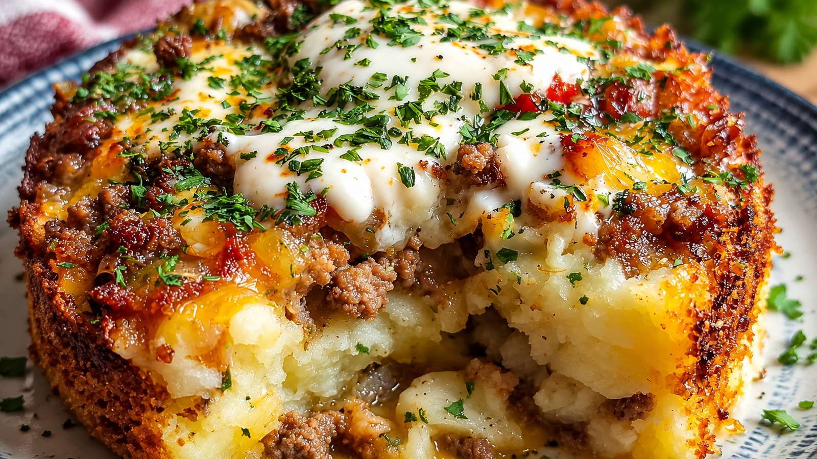 Ground Beef Stuffing Casserole with Creamy Gravy